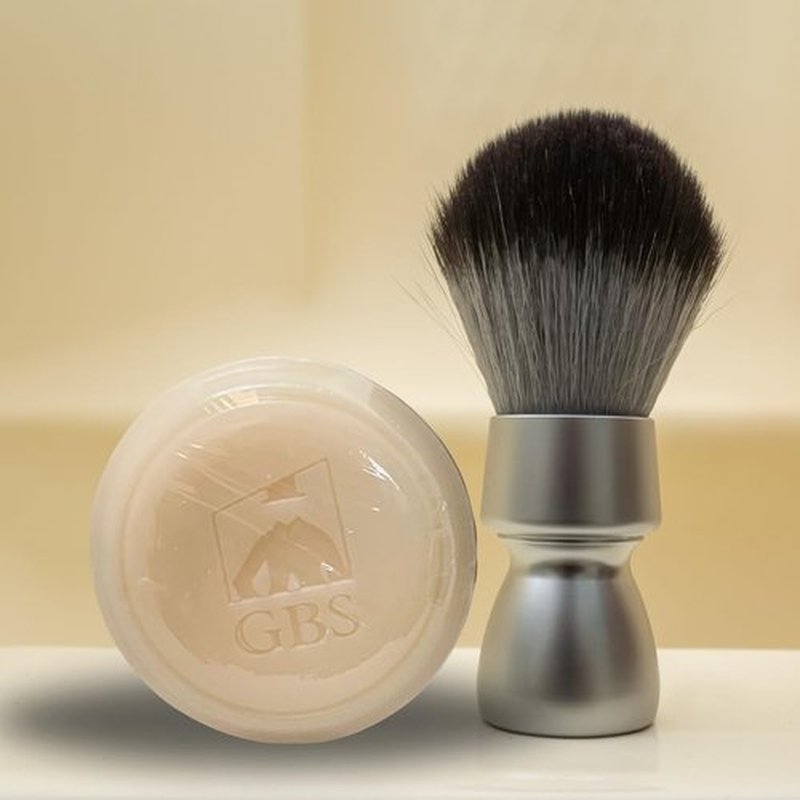 G.B.S 97% All Natural Shave Soap - Creates a Rich Lather Foam for Wet Shaving Experience (3 Pack Sandalwood) Birthday Gift