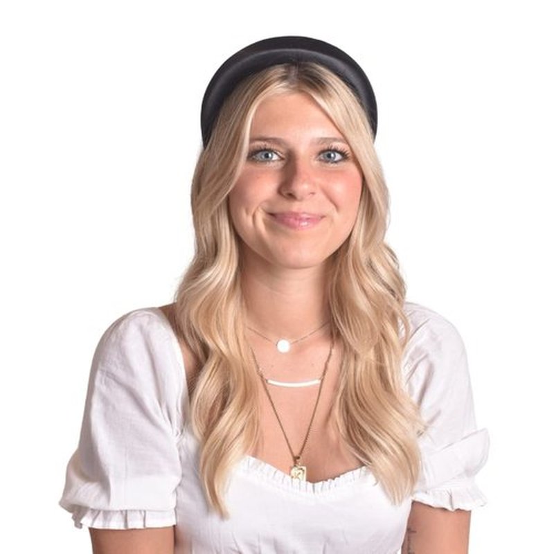 Bellefixe Wide Padded Headband for Women (Black Satin)