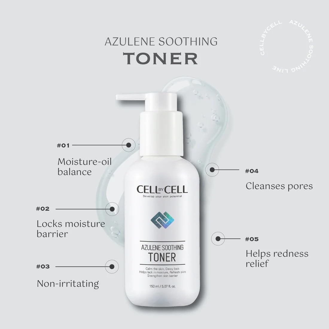 Azulene Soothing Toner | Gentle Watery Toner for a Calm & Even Toned Skin | 150ml
