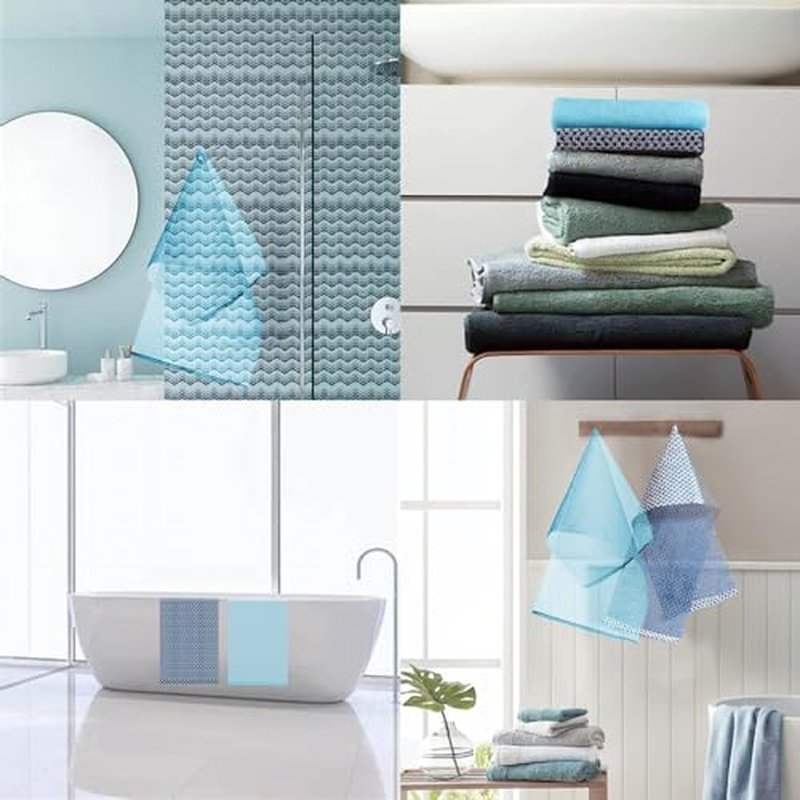 2 Pieces Exfoliating Washcloth Shower Towel African Net Sponge Japanese Wash Cloth Face Exfoliating Sponge Loofah Exfoliating Body Scrubber for Body Exfoliation (Blue)