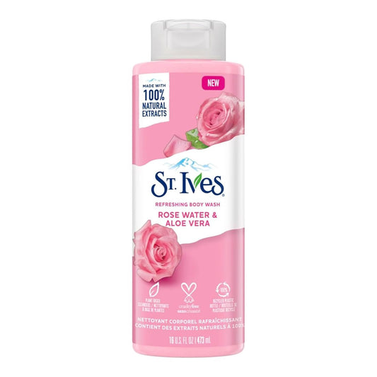 St. Ives Refreshing Body Wash, Rose Water & Aloe Vera, 22 Fluid Ounce (Pack of 2)