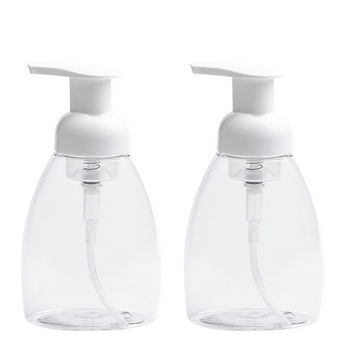 2-Pack Foaming Soap Dispenser Pump Bottles,Foam Hand Soap Dispenser with Refillable Plastic Container for Shampoo for Bathroom & Kitchen-Clear,8 oz(250ml)