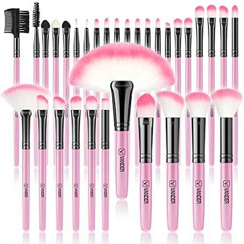 Makeup Brushes, VANDER 32pcs Professional Soft Synthetic Kabuki Cosmetic Eyebrow Shadow Makeup Brush Set Kit