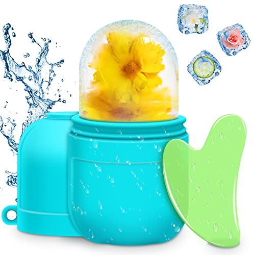 2PCS Ice Roller Mold For Face,Eyes & Neck,Enhance Your Natural Glow,Brighten Your Skin,Reduce Acne & Fine Lines,Shrink Pores,Lubricate Skin,Reusable Facial Treatment,Tightens & Tones Skin,De-Puff Eye