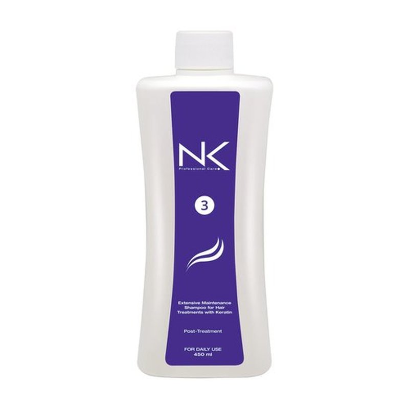 NK Professional Care Extensive Maintenance Shampoo Step 3 for All Hair Types, Moisturizing with Milk Protein, Shine with Betaine, Smoothening, Split Ends, 15 Oz