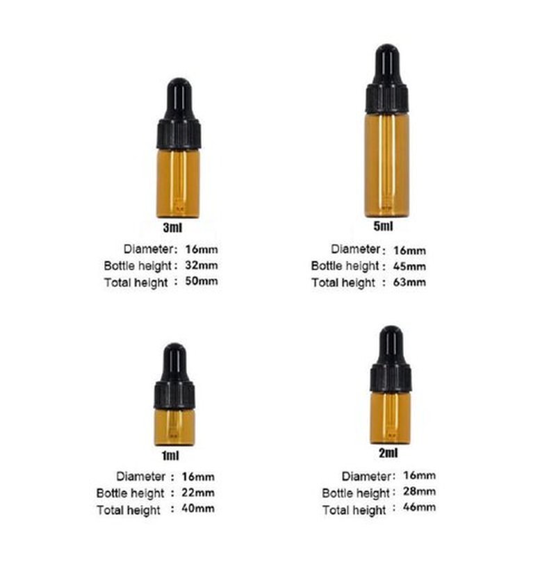 YYNGJCK 15Packs 5ml Tiny Amber Glass Mini Dropper Bottles for Essential Oils, Cosmetics, and Liquid Small Empty Travel Sample Vials with Dropper and Black Caps