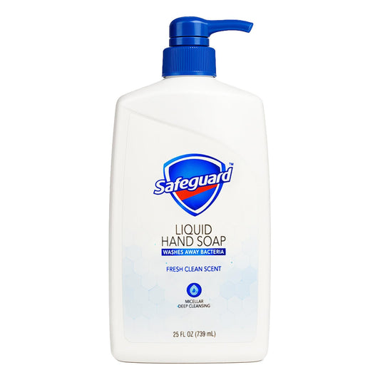 Safeguard Liquid Hand Soap, Micellar Deep Cleansing, Fresh Clean Scent | Washes Away Bacteria Refill - 25 Ounce Bottle (Pack of 2)