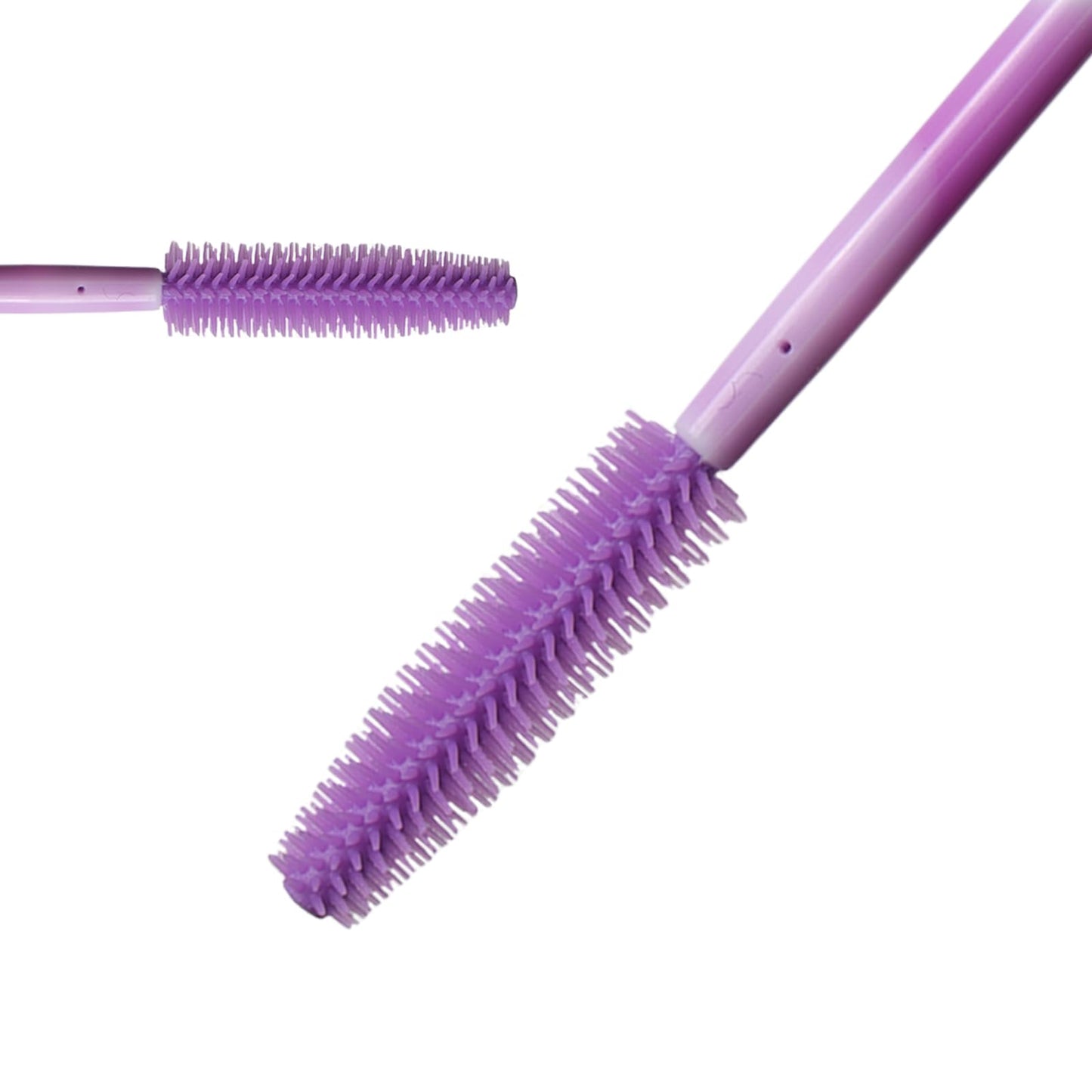 Mekupeu 50pcs Silicone Mascara Wand,Disposable Eyelash Brushes,Soft Lash Spoolie Brush For Eyelash Extensions (Deep purple)