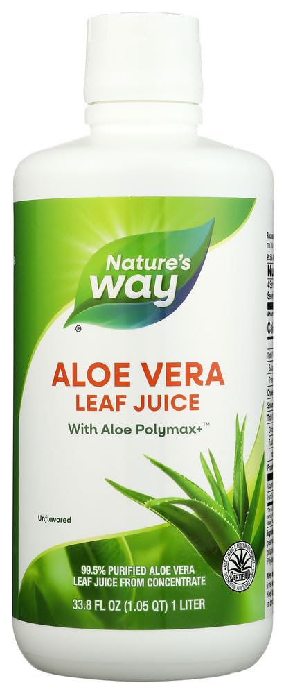 Nature’s Way Aloe Vera Leaf Juice, Flavorless Aloe Vera Juice, 33.8 Fl Oz