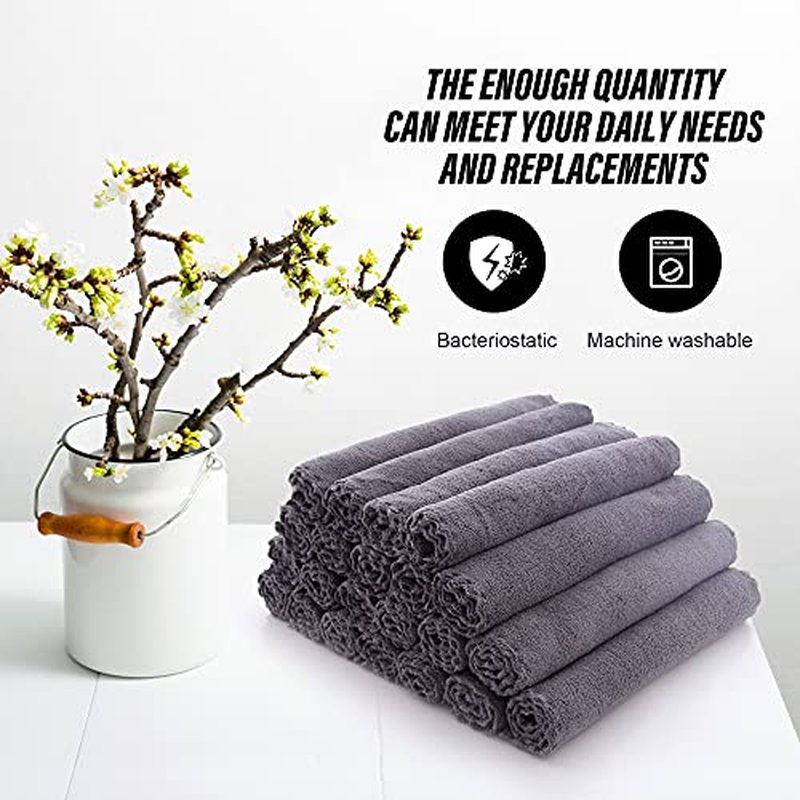 MOONQUEEN Ultra Soft Premium Washcloths Set - 12 x 12 inches - 72 Pack - Quick Drying - Highly Absorbent Coral Velvet Bathroom Wash Clothes (Grey)