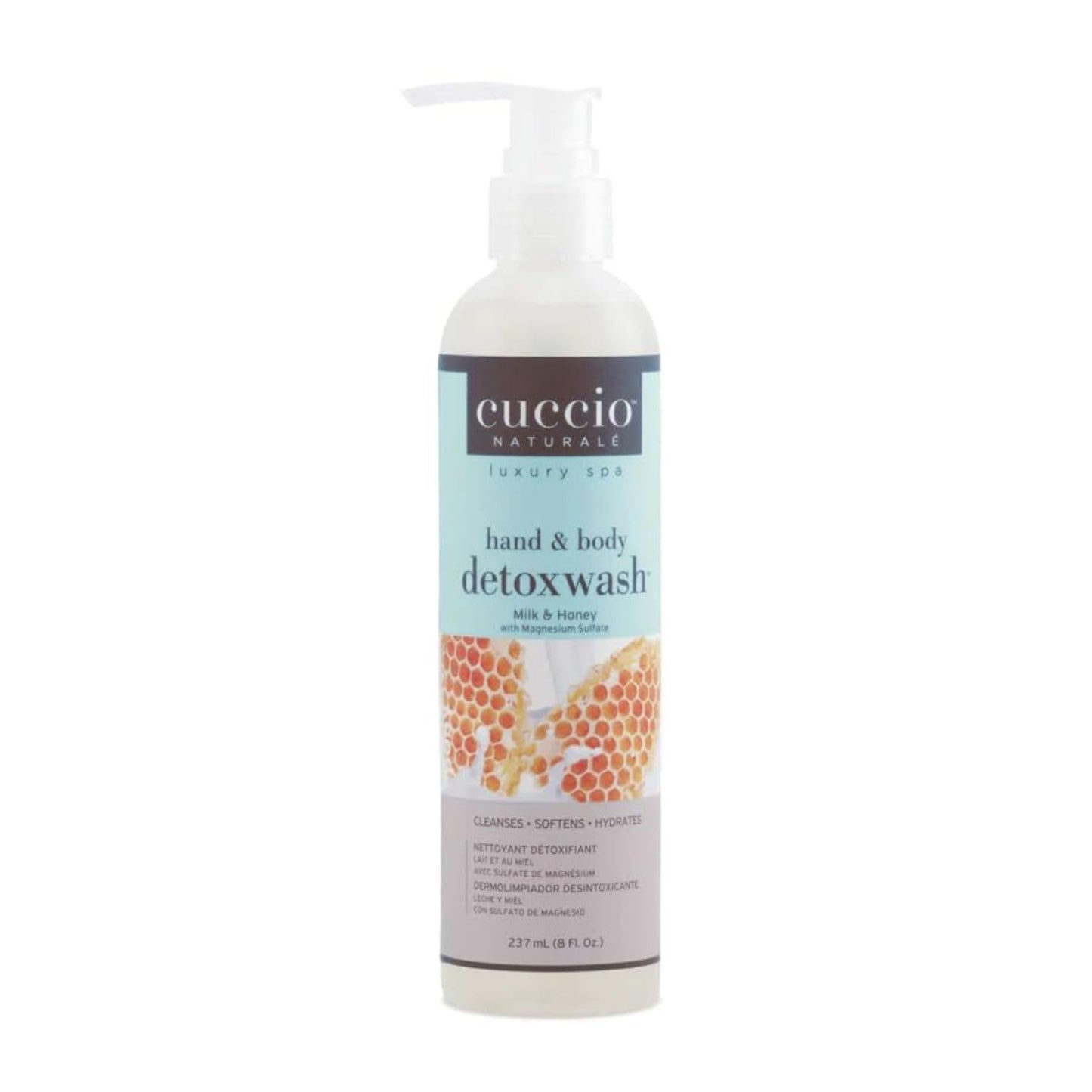Cuccio Body Butter Wash – Milk & Honey – Silky Hand & Body Detox Wash, 8 oz (Hydrating Cleanser for Soft, Moisturized Skin)