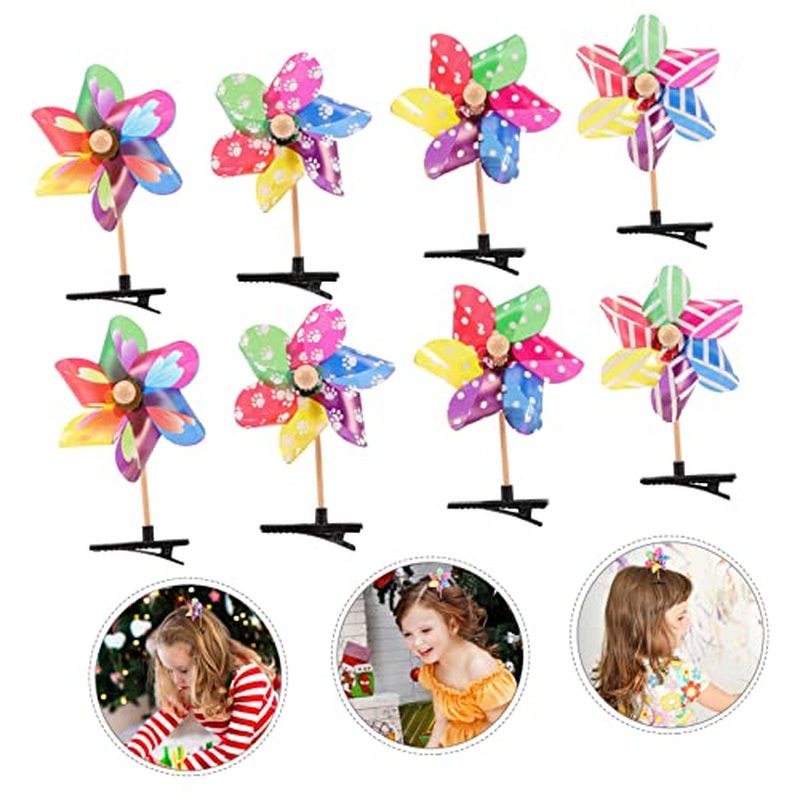 24pcs Windmill Hairpin Duckbill Hair Clips Decorative Hairpins Girls Hair Accessories Barrettes for Women Hair Barrettes Hair Clips for Girls Holiday Hair Clips Pinwheel for Hair