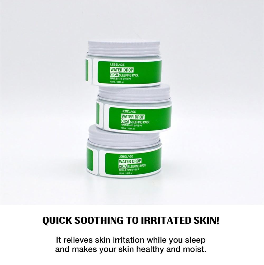 LEBELAGE Korean Face Cream for Women | Overnight Hydrating Facial Moisturizer for Sensitive Dry Skin | Moisture Barrier Cream, Firming Wrinkle Care, Glass Skin | 3.38 fl oz (Cica)