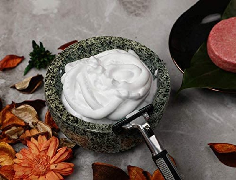 URBAN SOMBRERO ShayVe Shaving Bowl for Shaving Soap & Cream — Granite Shave Bowl For Shaving Soap & Cream — Exquisite Heat Insulated Wet Shaving Kit Addition (Green Granite)