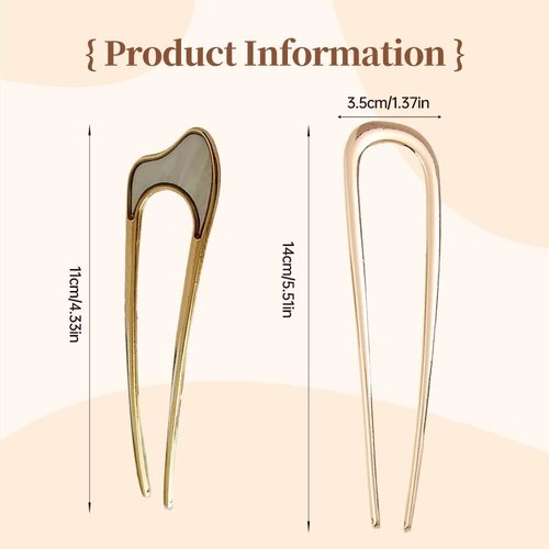 French Hair Pin Hair Pins for Women,2024 Upgrade French Twist Hair Pin Hair Pins,U Shaped Hair Pins Metal Vintage Hair Sticks French Hair Pin Hairstyle for Women (Gold and Silver)