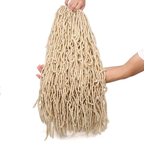 ZRQ 30 Inch New Faux Locs Crochet Hair,6 Packs Pre-looped Extended Distressed Soft Locs For Black Women, Synthetic Goddess Locs Hair Afro Roots Crochet Locs 1B#