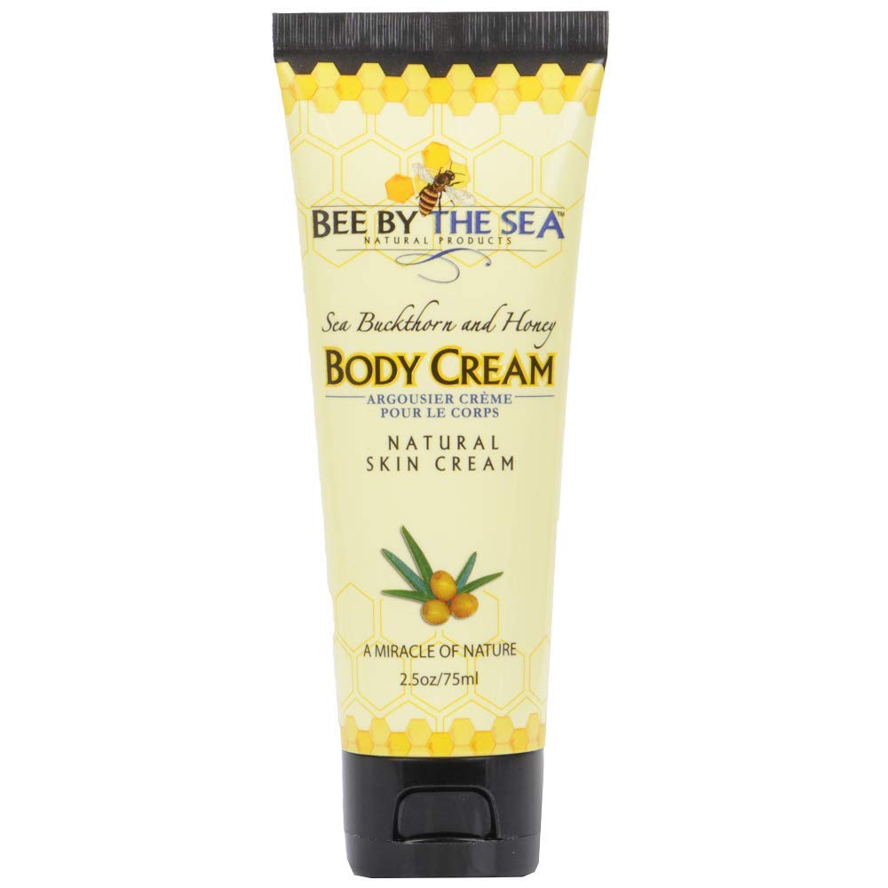 Bee by the Sea Nourishing Natural Sea Buckthorn and Honey Body Cream for Dry Skin Repair (2.5 oz, 1 Pack)