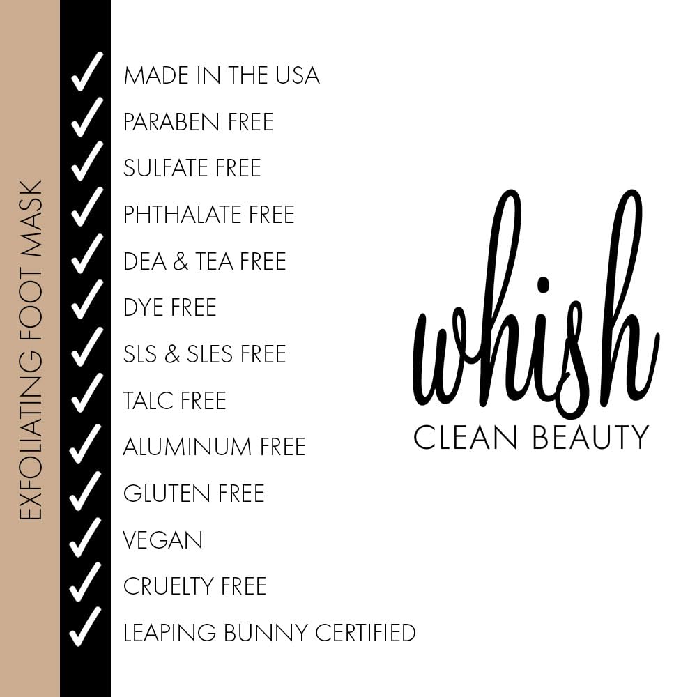 Whish Coconut Milk + Verbena Exfoliating Foot Mask - Smoothes & Softens, Intense Hydration