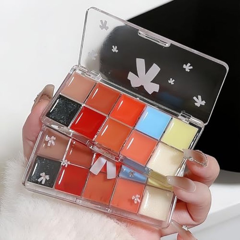 Jelly Lip Gloss Palette, 10 Color Lip Palette, High-Pigmented Lipstick Set, Long-Lasting Lip Gloss, Vibrant Lip Shades For Women Girls (Cool Palette, 1)
