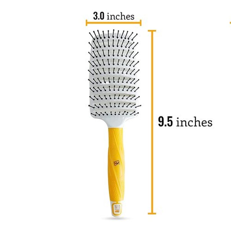 GK HAIR Global Keratin Professional Curved Vented Brush 3 Inch for Blow Drying Styling Detangling Vent Brush with Pin Bristles & Non Slip Grip for Long Curly Tangled Straight & Thick Hair - Unisex