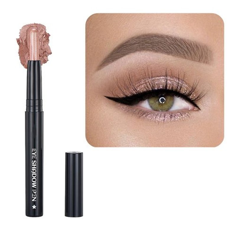 SAUBZEAN Light Gold Eyeshadow Stick Makeup, Cream Shimmer Eye Shadow Pencil, Hypoallergenic Waterproof Long Lasting Crayon, Smooth Glitter Primer Palette Eyeliner Make up