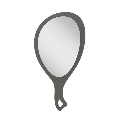 Zadro Large Hand Mirror with Handle Salon Mirrors for Hair Stylist, Big Handheld Mirror Makeup Mirror Wall Mounted Hang (1, Pebble Gray, Medium: 15" x 8")