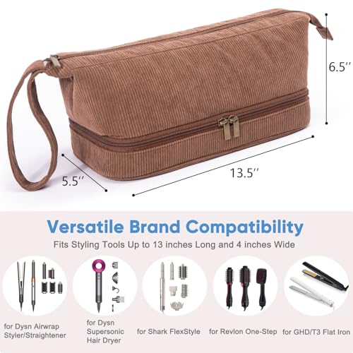 Hair Dryer Case, Double-Layer Hair Tools Travel Carrying Case for Shark FlexStyle/SmoothStyle with Hair Dryer Bag - Hair Air Wrap Dryer Case Flat Curling Iron Travel Organizer