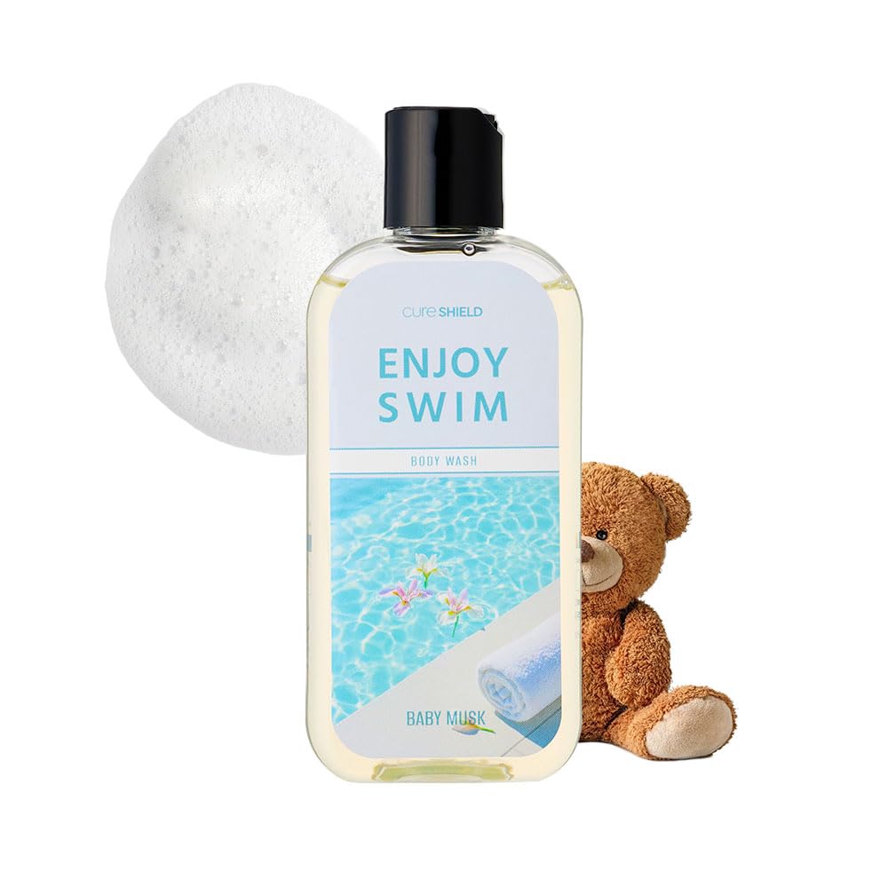 CURESHIELD Enjoy Swim Swimmer Shampoo - Hard Water Hair Treatments, Chlorine Odor Removal, Moisturizing, 6.78 Ounce (Baby Musk)