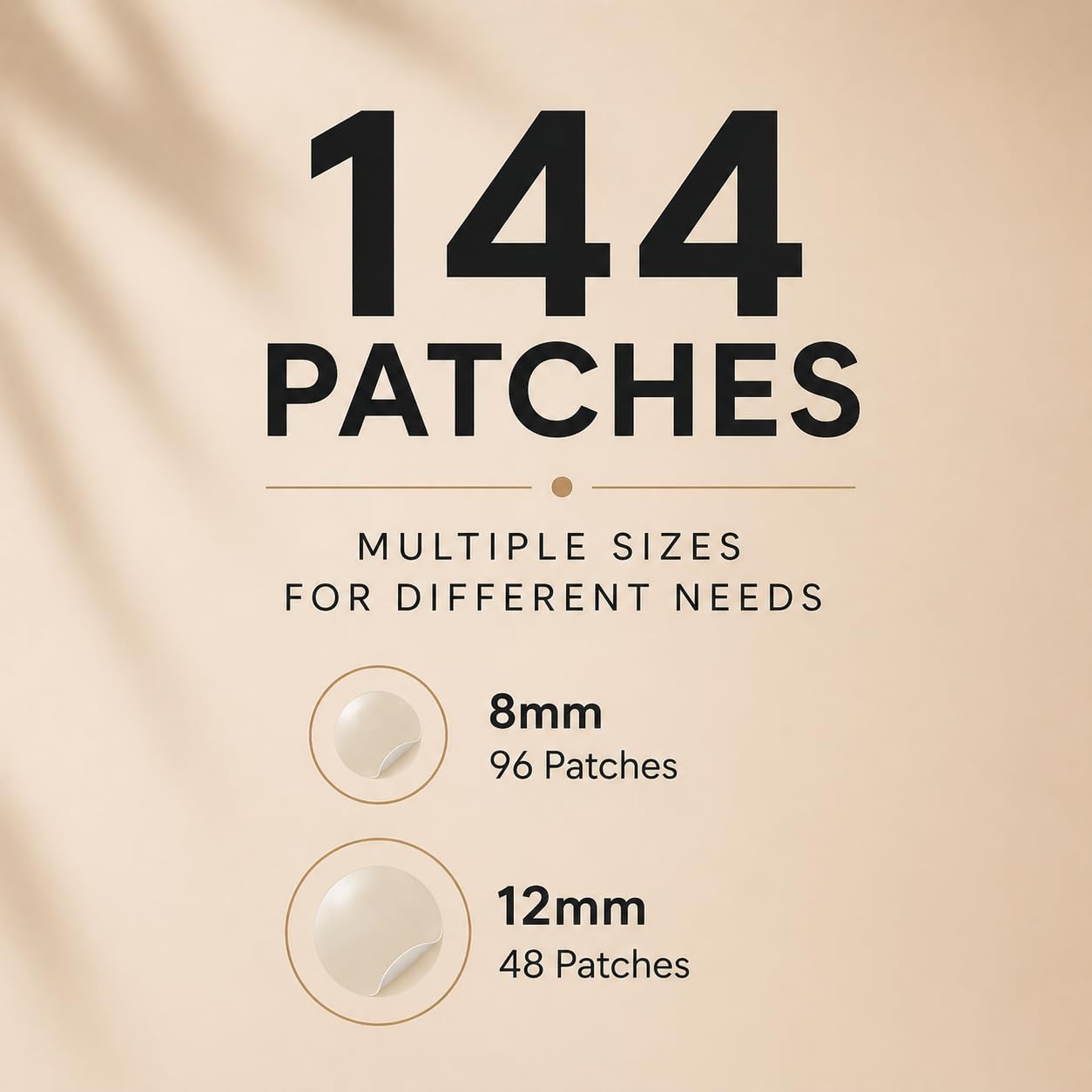 INFINITY ZONE Hydrocolloid Pimple Patches (144 Count, 8mm & 12mm) – Nearly Invisible, Ultra Thin Spot Cover, Day & Night Use.