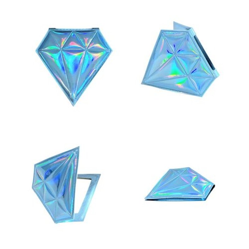 ALIADOOS CONNECTING YOUR EMOTIONS: Dual Sided Compact Mirror Portable for Travel Home Office Makeup Hand Size or Pocked Iridescent Foldable in Diamond Shape Mirror for Women Girls