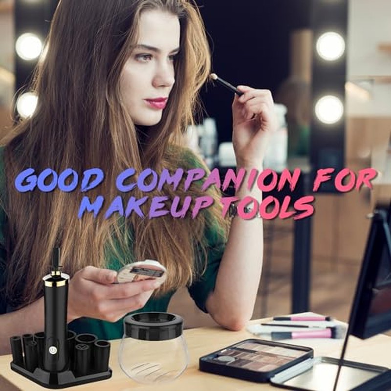 Makeup Brush Cleaner Machine - Super Fast Electric Makeup Brush Cleaner and Dryer - Quick Wash and Dry in Seconds - Suit for Most Makeup Brush Sizes
