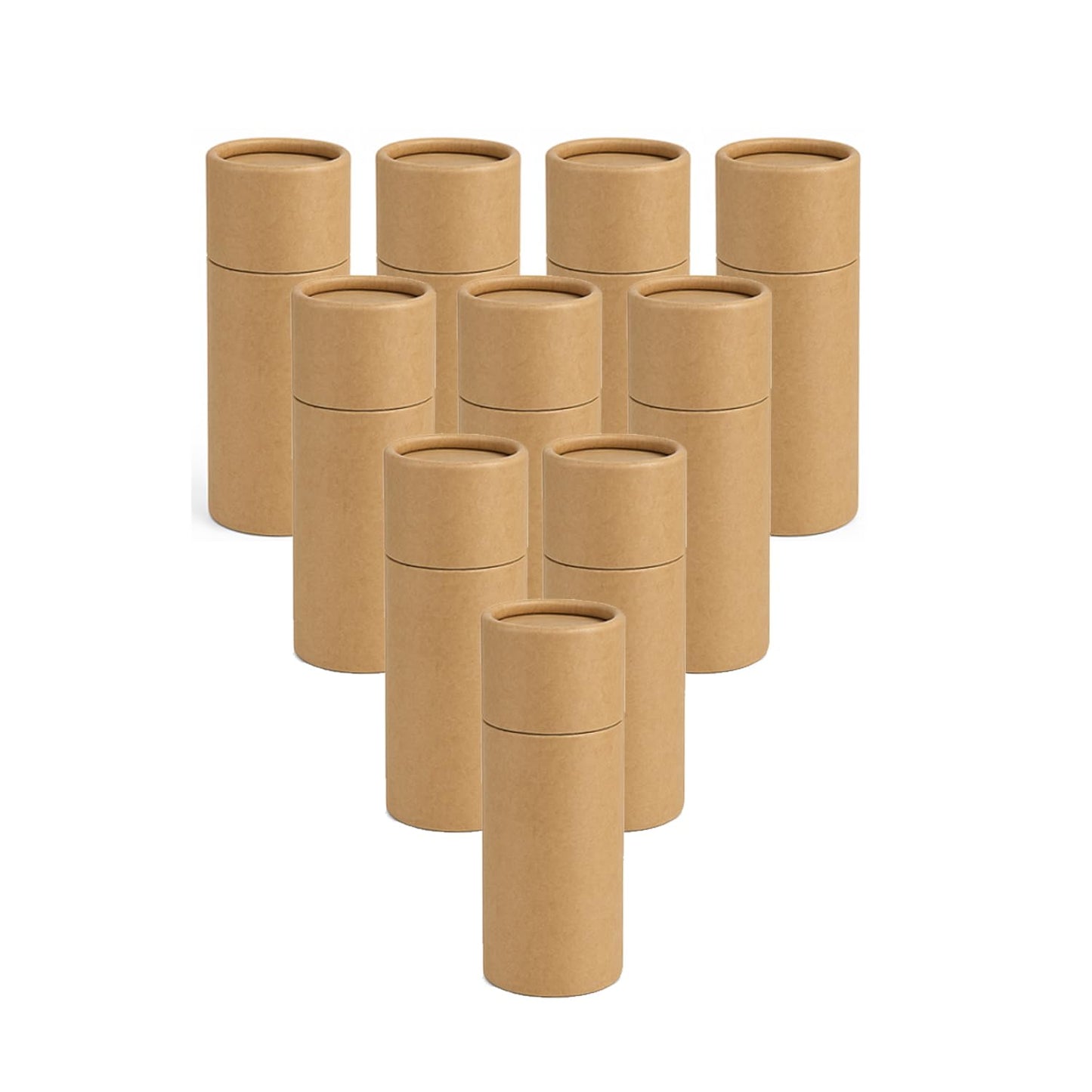 Doromy 10Packs 10ml/0.33Oz Kraft Paper Tube Containers Brown Cylinder Cardboard Lip Balm Tubes Eco-Friendly Round Paper Box for Essential Oil Bottles, Lipsticks, Small Gifts, Handmade Crafts
