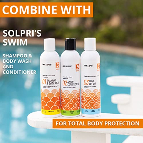 Solpri Pre and After Swim Lotion with Vitamin C 8 Fl Oz - Pre Swim Chlorine Skin Protection, Pre Swim Lotion for Chlorine (8 Fluid Ounce, Unscented)