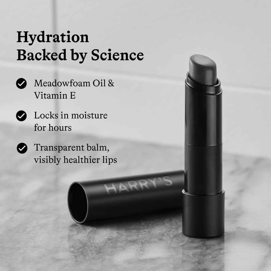 Harry's Black Lip Balm for Men - Hydrating Men's Lip Balm with Natural Finish - Korean Skincare Technology with Meadowfoam Oil (Pack of 2)