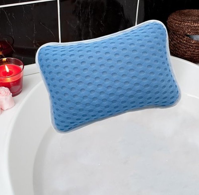 Bath Pillows for tub,Home Spa Pillows for Bathtub, Hot Tub,Head and Neck Support with 2 Strong Suction Cups,Blue