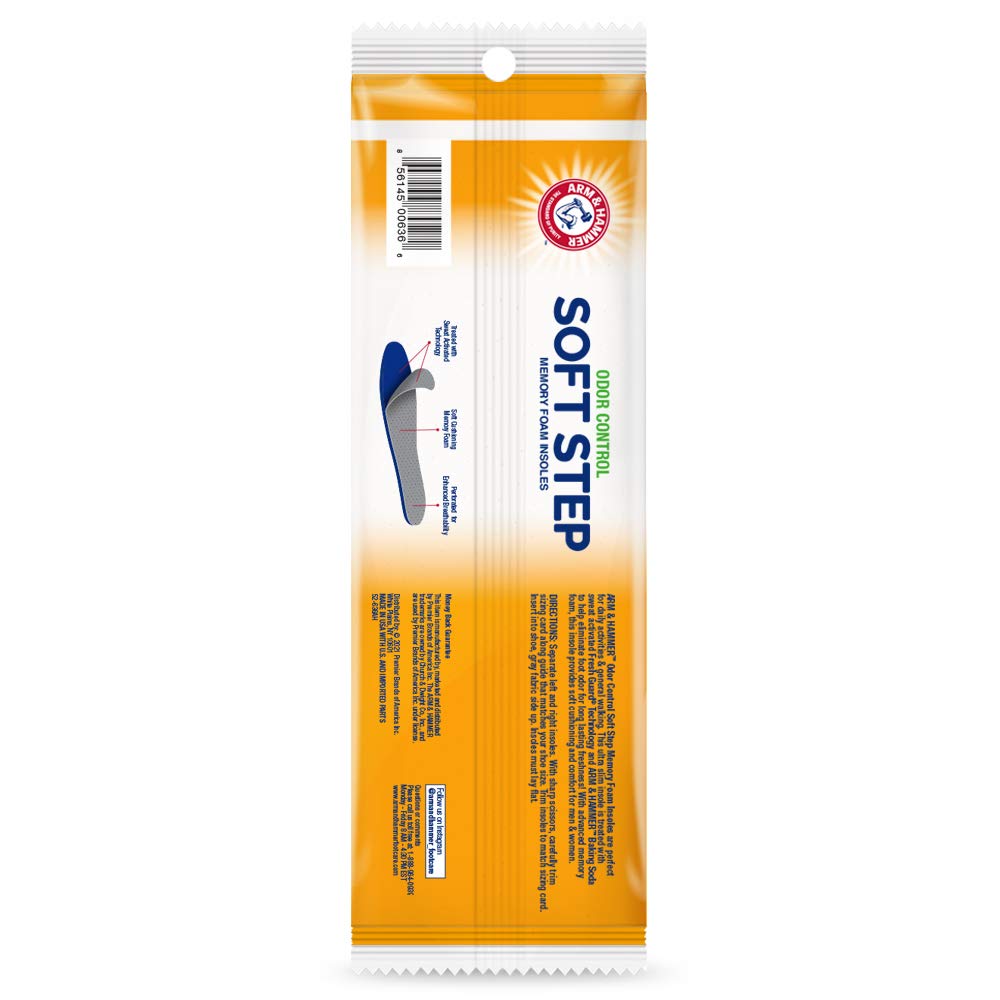Arm & Hammer Soft Step Memory Foam Insoles (M 8-14/W 6-10)