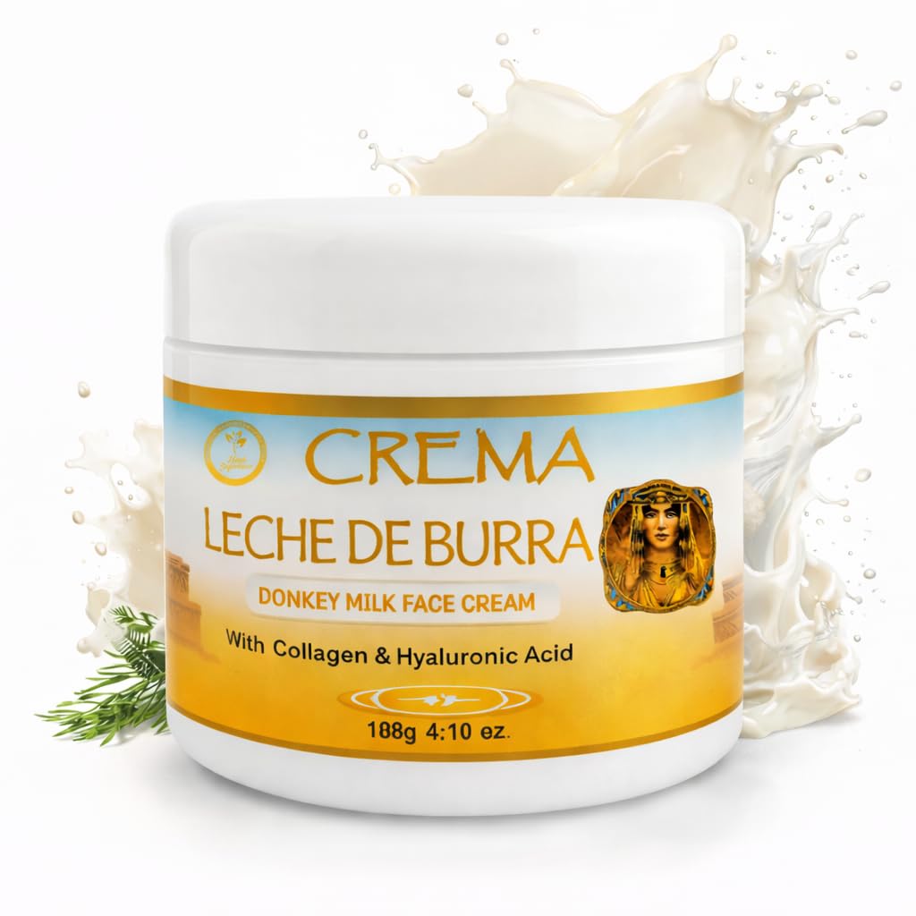 HIGH SUPREME Donkey Milk Face Cream(Leche de Burra) – 120g With Collagen & Hyaluronic Acid – Nourishing & Hydrating Moisturizer – For Sensitive, Dry & Mature Skin – Anti-Aging & Skin Renewal