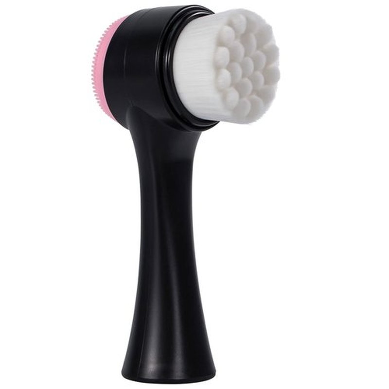 Beomeen Face Brush 2 in 1, Facial Cleansing Exfoliating Scrubber Brush, Silicone Double Side Face Wash Scrub Brush with Super Soft Bristles for Deep Pore Cleansing, Massaging, Skincare Makeup Removal