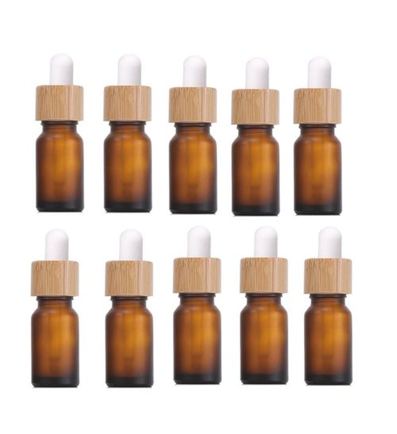 YORROR 10 Pack 10ml Glass Dropper Bottle,Empty Refillable Amber Dropper Bottle Travels Bottle for Essential Oils, Aromatherapy,Perfume,Cosmetic,Laboratory