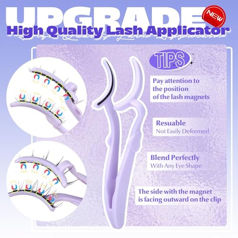 ALICE Magnetic Eyelashes without Eyeliner Natural Reusable Magnetic Lashes Kit with Applicator Anime No Glue Needed Lashes 1 Pairs Manga Magnetic Eyelashes Kit