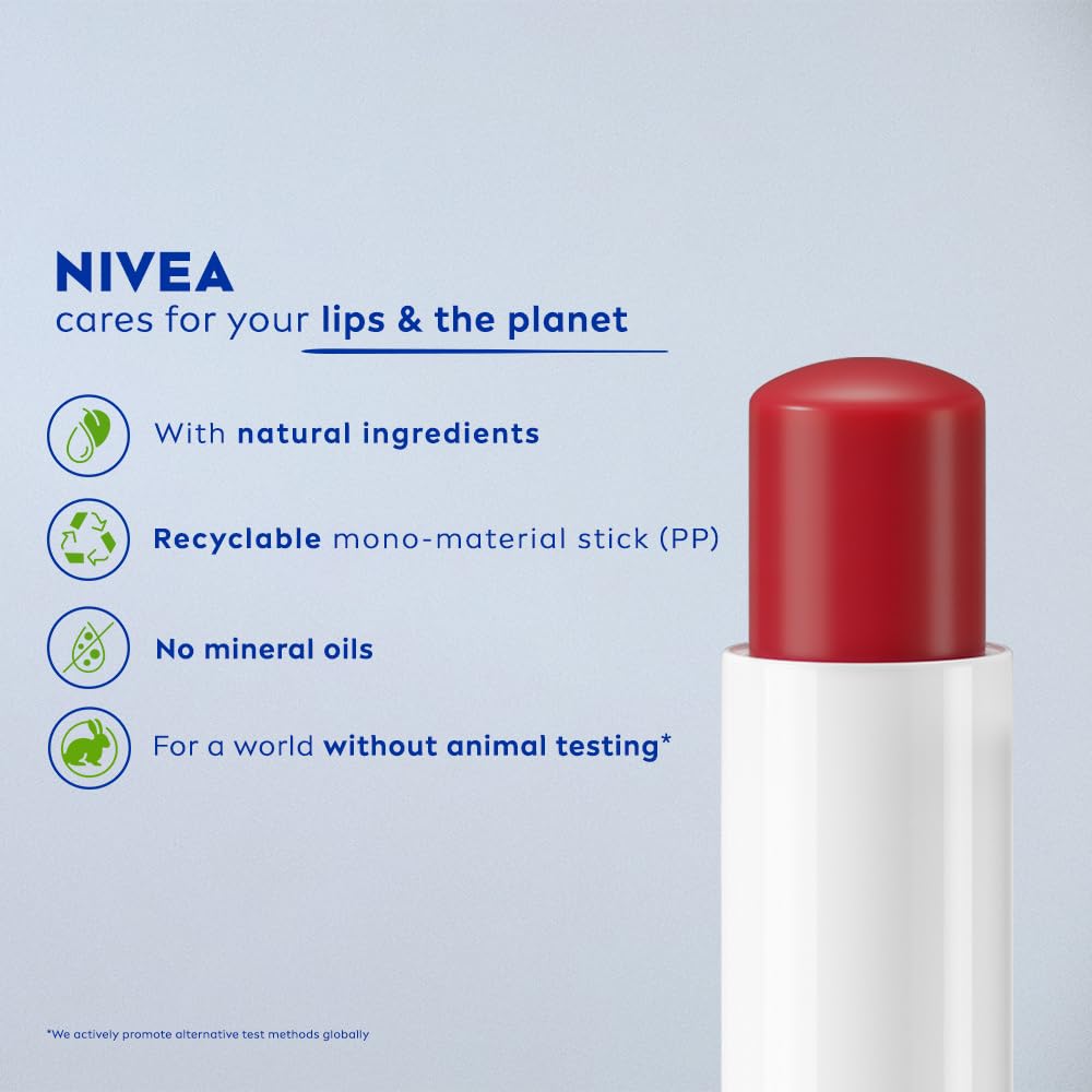 NIVEA Lip Balm, Pomegranate Shine, 4.8g
