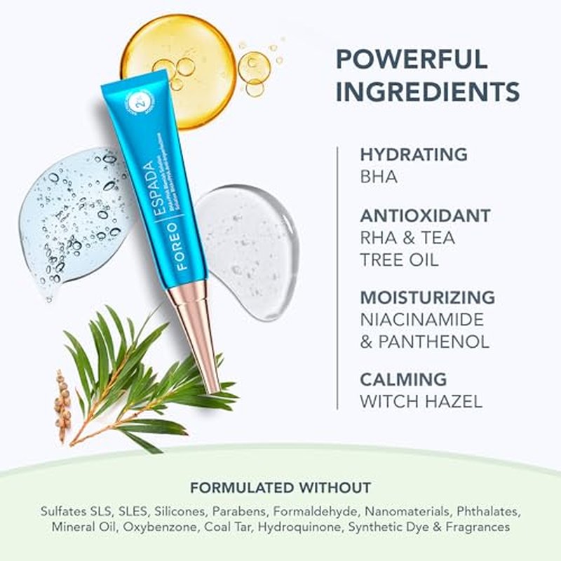 FOREO Flawless & Fabulous ESPADA 2 Plus Bundle - ESPADA BHA+PHA Blemish Solution, 0.5 oz - Medical-grade Silicone - Scar Treatment for Face - Pimple & Blemish Removal - Pistachio