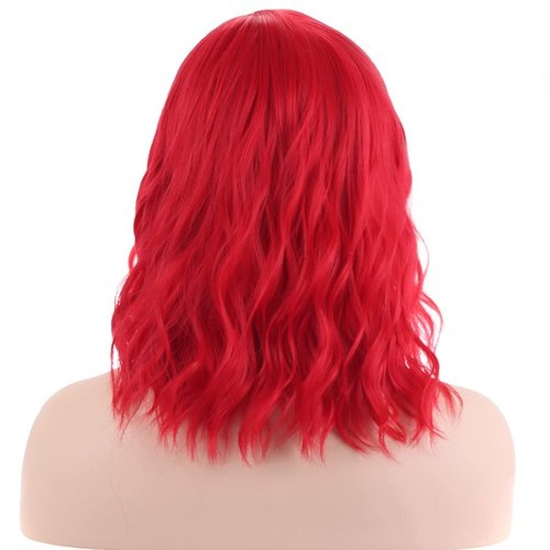 BERON 14 Inches Red Wig for Women Short Curly Wig Red Bob Wig Short Wigs Red Beach Wave Wigs for Daily Party