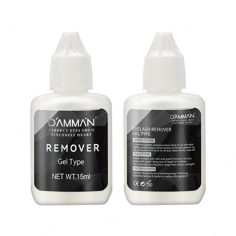 Damman 15ml Eyelash Glue Removal Gel and 15ml Clear IB Glue Remover Gel Low Irritataion 1-2 Mins Remove Eyelash Cleaner