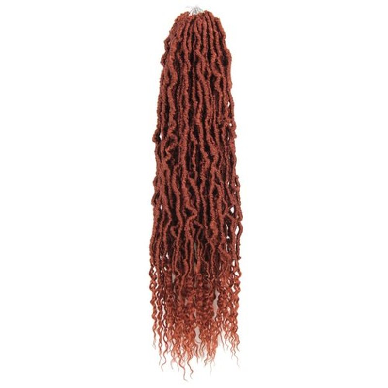 BOHOBABE Ginger Faux Locs Crochet Hair 18 Inch, Boho Soft Crochet Locs with Curly Ends, Long Ginger Red Bohemian Goddess Locs Crochet Braids for Black Women (6 Packs, 350#)