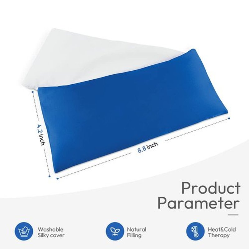 Lavender Eye Pillows for Relaxation, Yoga Eye Pillow for Meditation, Microwavable Weighted Eye Pillow for Yoga, Moist Heat & Cold Eye Compress with Aromatherapy (Blue)