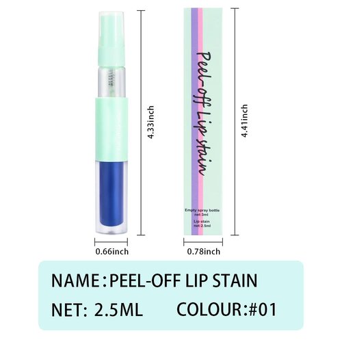 JUAAZIN Matte Lip Gloss with Spray Bottle, Pink Liquid Lip Stain Peel Off, Long Lasting Waterproof Lipstick Lip Gloss Stain, Transfer-proof, Highly Pigmented Color (Ruddy Pink)