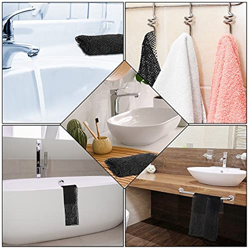 Geiserailie African Long Bathing Net Sponge Long Net Shower Body Scrubber Back Scrubber Skin Smoother Net Bathing Sponge for Daily Use or Stocking Stuffer (Black)