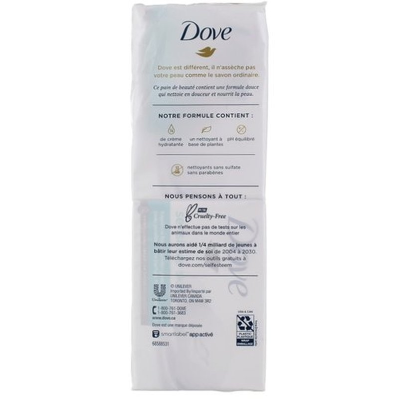 Dove Moisturizing for Softer Skin, Fragrance-Free, Hypoallergenic Beauty Bar Sensitive Skin Effectively Washes Away Bacteria While Nourishing Your Skin 3.75 oz, 6 Bars
