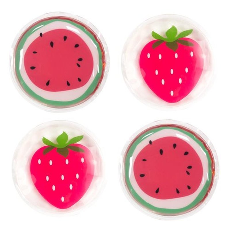Hot and Cold Eye Pads，Reusable Eye Patches - Soothing, Revitalizing, Puffiness, Refresh, Relieves Stress, Relax, Relieves Puffiness and Tension(2 Watermelons + 2 strawberrys)